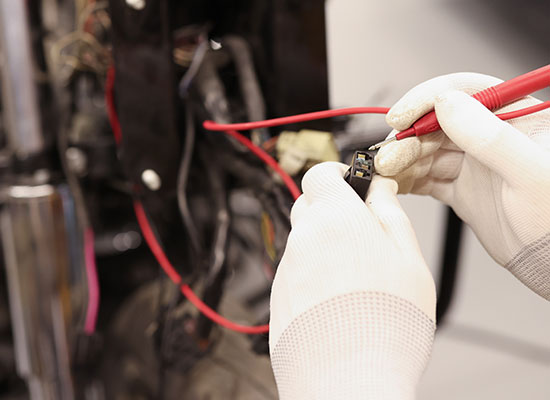Checking motorbike electronics
